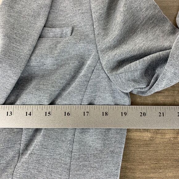 JCP JC Penny Womens One Button Blazer Sz Large Gray Padded Lined Office Workwear - Picture 5 of 10